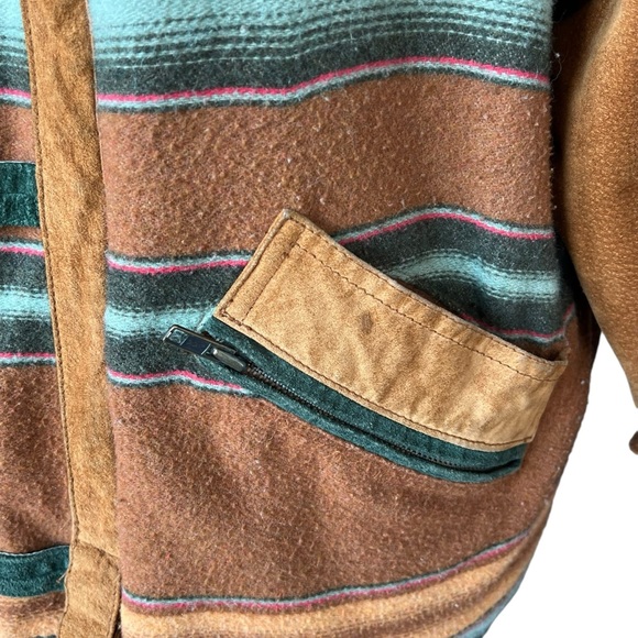 VTG 80s Brandon Thomas Leather Wool Quilt Stitch Lined Coat Jacket Men medium - Picture 6 of 9